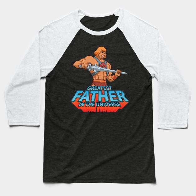 Dad With Sword Happy Father Parent July 4th Day Greatest Father In The Universe World Galaxy Baseball T-Shirt by bakhanh123